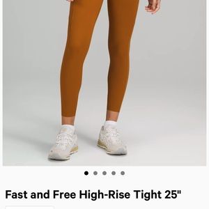 Lululemon fast and free high rise leggings size 4 Butternut Brown
